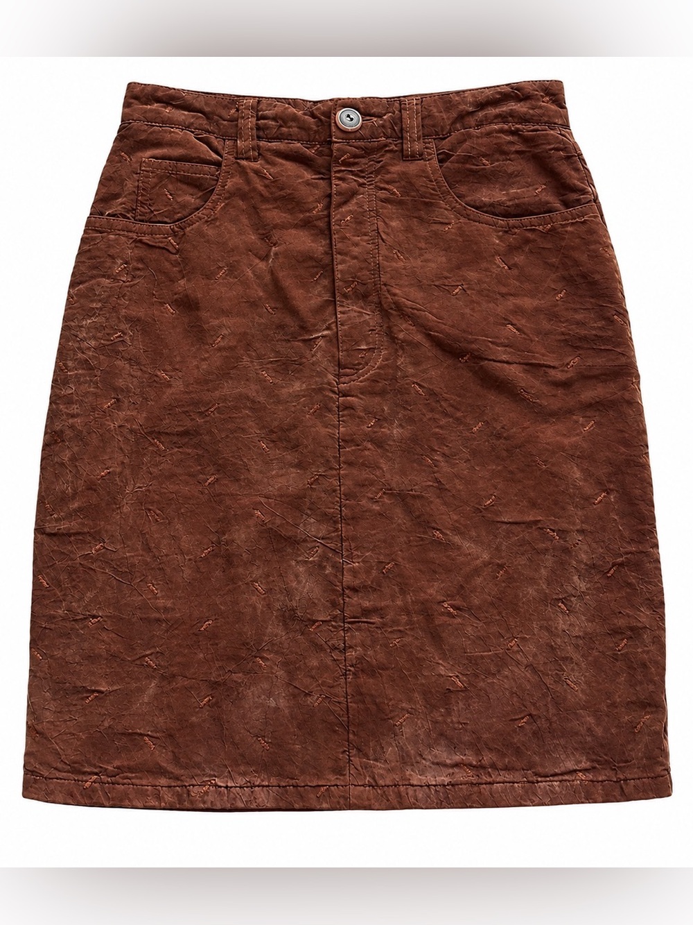 Vintage brown textured pencil skirt
